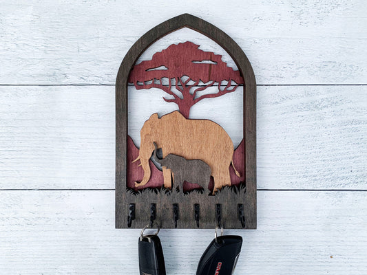 Arch Key Hanger Elephant & Baby
